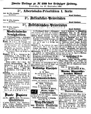 Leipziger Zeitung Donnerstag 27. September 1860