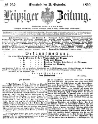 Leipziger Zeitung Samstag 29. September 1860