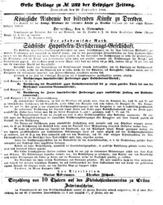 Leipziger Zeitung Samstag 29. September 1860