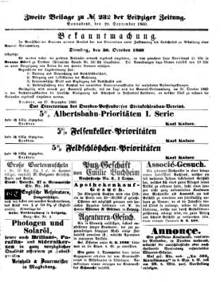 Leipziger Zeitung Samstag 29. September 1860