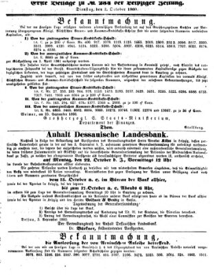 Leipziger Zeitung Dienstag 2. Oktober 1860