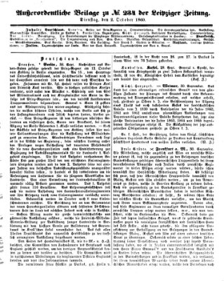 Leipziger Zeitung Dienstag 2. Oktober 1860