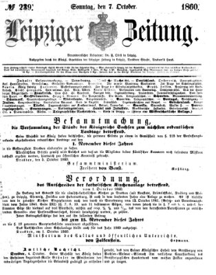 Leipziger Zeitung Sonntag 7. Oktober 1860