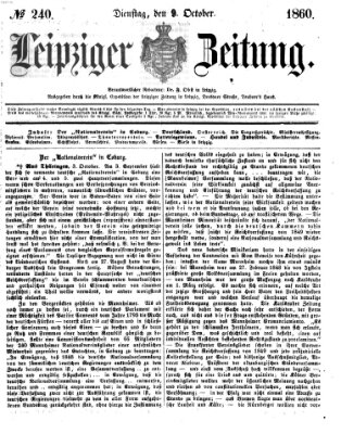 Leipziger Zeitung Dienstag 9. Oktober 1860