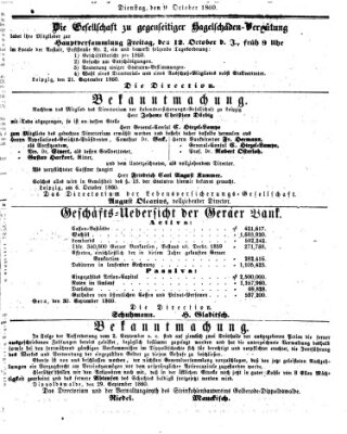 Leipziger Zeitung Dienstag 9. Oktober 1860