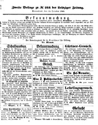 Leipziger Zeitung Samstag 13. Oktober 1860