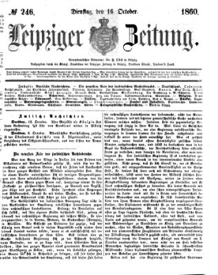 Leipziger Zeitung Dienstag 16. Oktober 1860