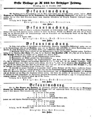 Leipziger Zeitung Dienstag 16. Oktober 1860