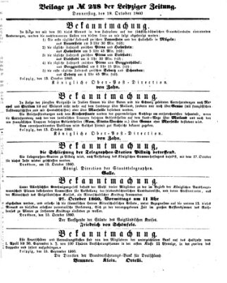 Leipziger Zeitung Donnerstag 18. Oktober 1860