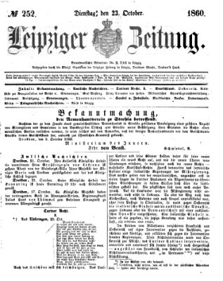 Leipziger Zeitung Dienstag 23. Oktober 1860