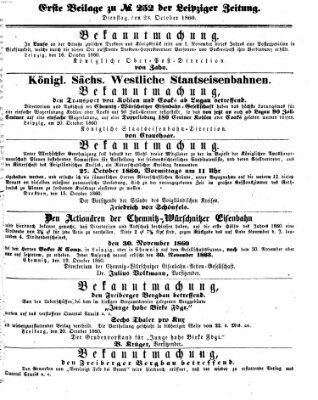 Leipziger Zeitung Dienstag 23. Oktober 1860