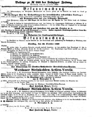 Leipziger Zeitung Mittwoch 24. Oktober 1860