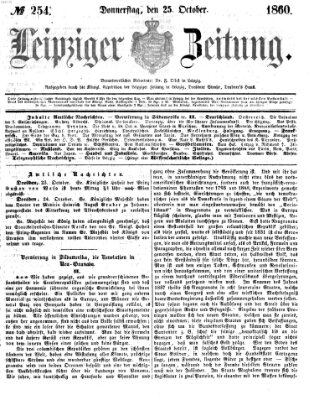 Leipziger Zeitung Donnerstag 25. Oktober 1860