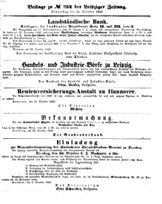 Leipziger Zeitung Donnerstag 25. Oktober 1860