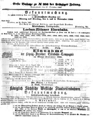 Leipziger Zeitung Samstag 27. Oktober 1860