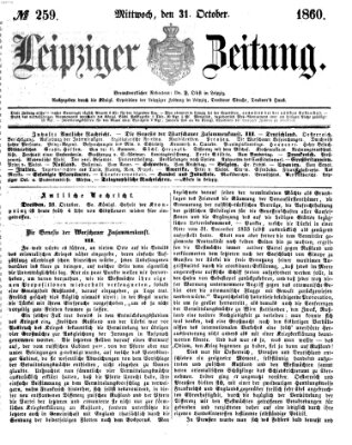 Leipziger Zeitung Mittwoch 31. Oktober 1860