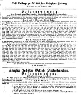 Leipziger Zeitung Mittwoch 31. Oktober 1860