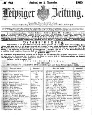 Leipziger Zeitung Freitag 2. November 1860