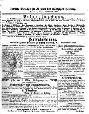 Leipziger Zeitung Sonntag 4. November 1860