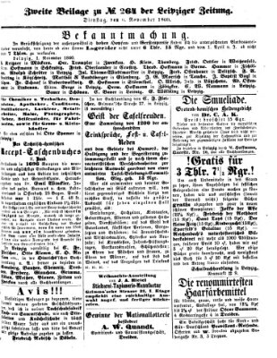 Leipziger Zeitung Dienstag 6. November 1860