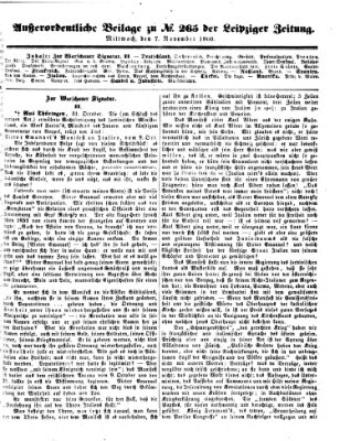 Leipziger Zeitung Mittwoch 7. November 1860