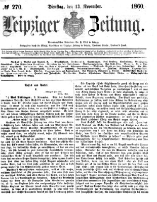 Leipziger Zeitung Dienstag 13. November 1860