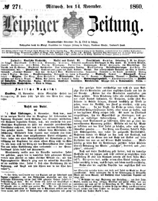 Leipziger Zeitung Mittwoch 14. November 1860