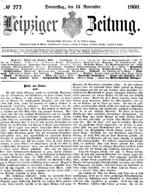 Leipziger Zeitung Donnerstag 15. November 1860