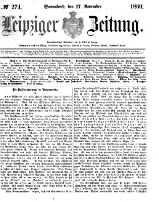 Leipziger Zeitung Samstag 17. November 1860