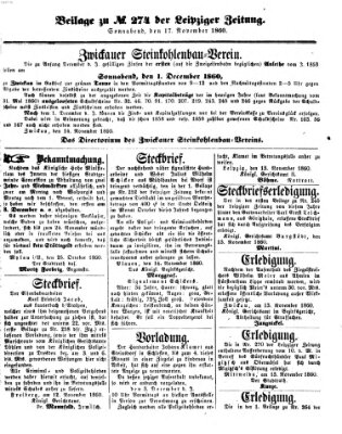 Leipziger Zeitung Samstag 17. November 1860