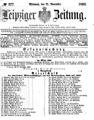 Leipziger Zeitung Mittwoch 21. November 1860