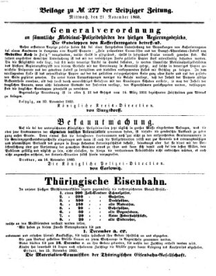 Leipziger Zeitung Mittwoch 21. November 1860