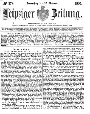 Leipziger Zeitung Donnerstag 22. November 1860