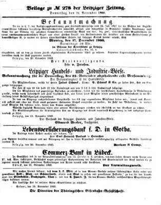 Leipziger Zeitung Donnerstag 22. November 1860