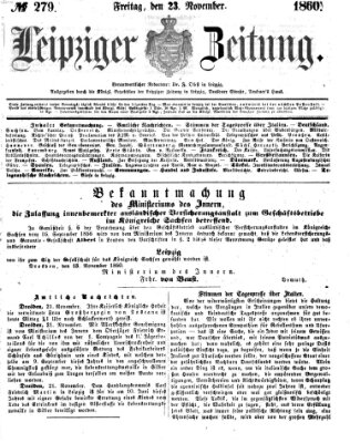 Leipziger Zeitung Freitag 23. November 1860