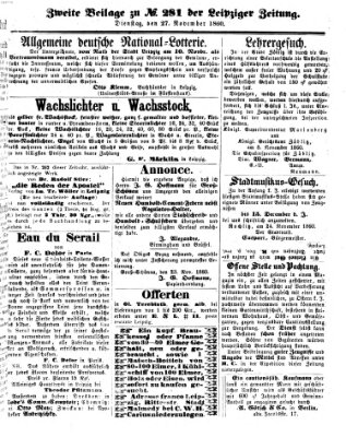 Leipziger Zeitung Dienstag 27. November 1860