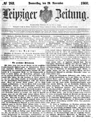 Leipziger Zeitung Donnerstag 29. November 1860