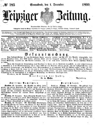 Leipziger Zeitung Samstag 1. Dezember 1860