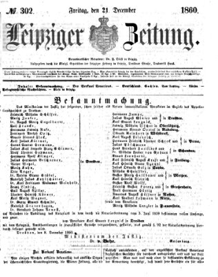 Leipziger Zeitung Freitag 21. Dezember 1860