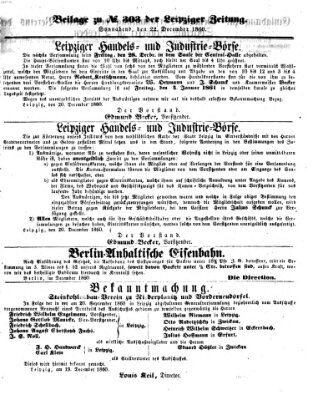 Leipziger Zeitung Samstag 22. Dezember 1860