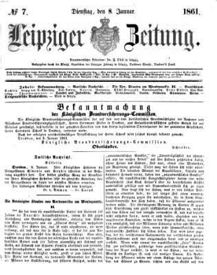 Leipziger Zeitung Dienstag 8. Januar 1861