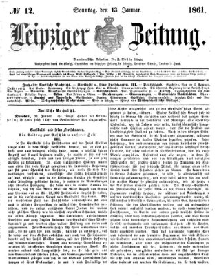 Leipziger Zeitung Sonntag 13. Januar 1861