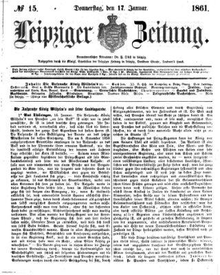 Leipziger Zeitung Donnerstag 17. Januar 1861