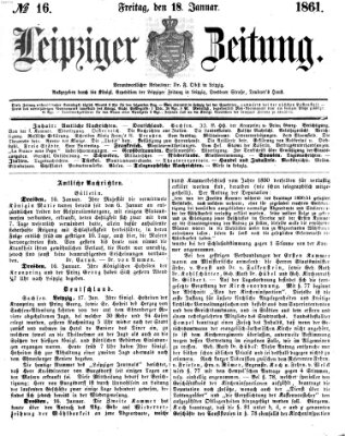 Leipziger Zeitung Freitag 18. Januar 1861