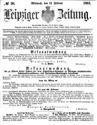 Leipziger Zeitung Mittwoch 13. Februar 1861