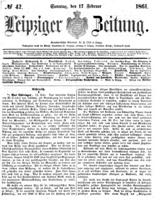 Leipziger Zeitung Sonntag 17. Februar 1861