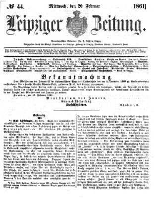 Leipziger Zeitung Mittwoch 20. Februar 1861