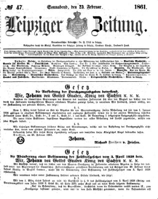 Leipziger Zeitung Samstag 23. Februar 1861