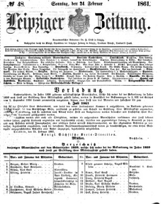 Leipziger Zeitung Sonntag 24. Februar 1861