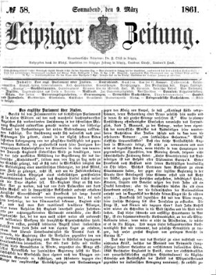 Leipziger Zeitung Samstag 9. März 1861